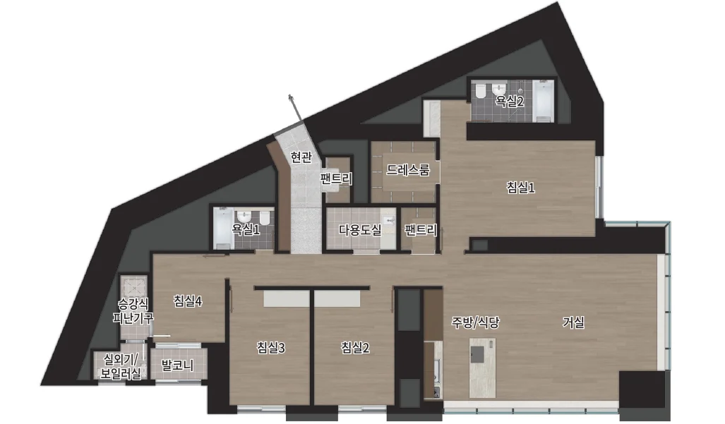 125B㎡ 세대 평면도